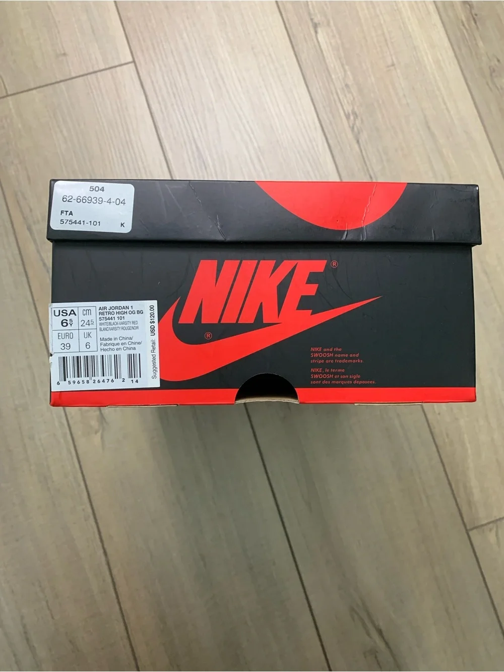 Nike Red/White Jordan 1 High Retro Sneakers